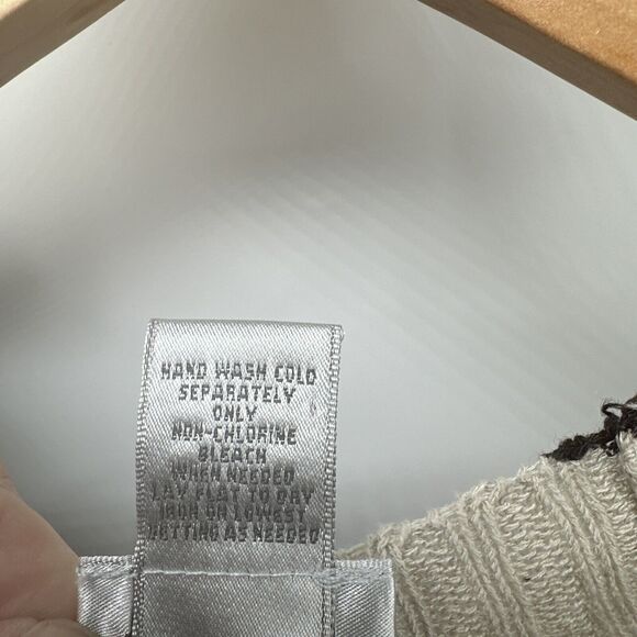 Chico's Sweater Womens Large L Open Cardigan Brown Tan Linen Blend Zebra Knit - Picture 6 of 7